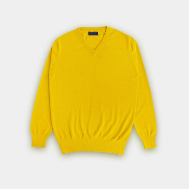 Yellow V-Neck Cashmere Sweater