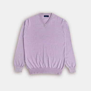 Lavender V-Neck Cashmere Sweater