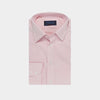 Contemporary Fit Plain Pink Oxford Cotton Shirt with Concealed Button Down Collar & Two Button Cuff