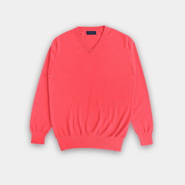 Pink V-Neck Cashmere Sweater