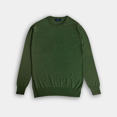 Serpentine Green Crew Neck Cashmere Sweater