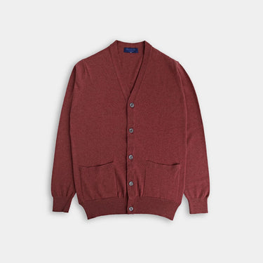 Russet Red Lightweight Cashmere Cardigan