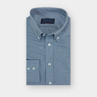 Contemporary Fit Blue Fleck Shirt with Button Down Collar & Two Button Cuff