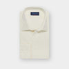 Contemporary Fit Plain Cream Cotton Poplin Shirt with Classic Collar & Two Button Cuff