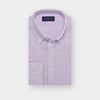 Contemporary Fit Plain Lilac Linen Shirt with Button Down Collar & Two Button Cuff