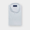 Contemporary Fit Plain White Cotton Poplin Shirt with Cut-away Collar & Double Cuff