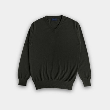 Black V-Neck Cashmere Sweater