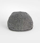 Black And White Plain Weave 100% Wool Made In England Flat Cap