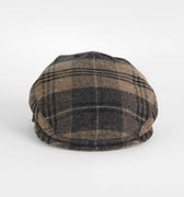 Black & Beige Check Wool Made In England Flat Cap