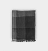 Black & Grey Large Check Silk & Cashmere Scarf