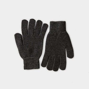 Black Moss Stitch Pure Cashmere Gloves