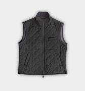 Black Quilted Gilet with Navy Knitted Back