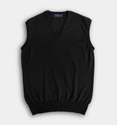 Black V - Neck Cashmere Slipover