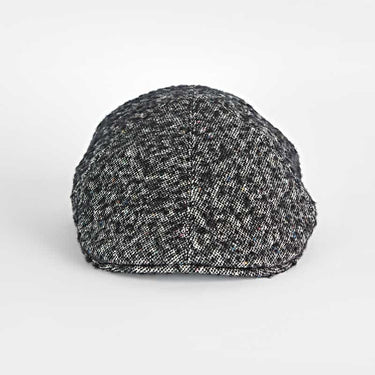 Black & White Barleycorn Twill Wool Roma Cap