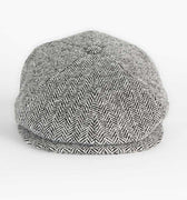 Black & White Herringbone Wool Toni Cap