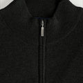 Black Zip Neck 100% Cashmere Sweater