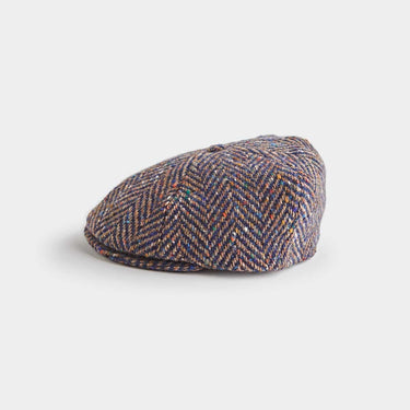 Blue & Brown Donegal Tweed Wool Toni Cap