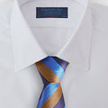 Blue, Brown & Navy Block Stripe Silk Tie