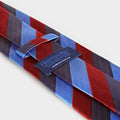 Blue, Burgundy & Navy Block Stripe Silk Tie