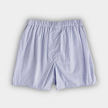 Blue Fine Bengal Stripe Cotton Poplin Boxer Shorts