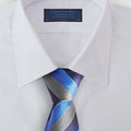 Blue, Grey & Navy Block Stripe Silk Tie