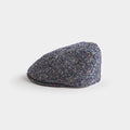 Blue Pick & Pick Weave Donegal Tweed Wool Toni Cap