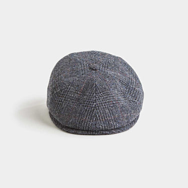 Blue POW Check Donegal Tweed Wool Toni Cap