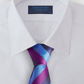 Blue, Purple & Navy Block Stripe Silk Tie