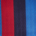 Blue, Red & Navy Block Stripe Silk Tie