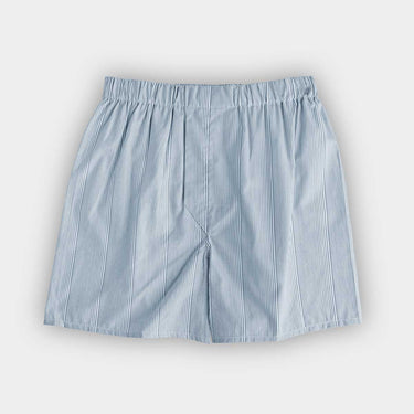 Blue Stripe Cotton Poplin Boxer Short