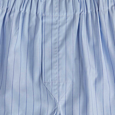 Blue Stripe Cotton Poplin Boxer Shorts