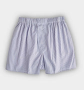 Blue & White Fine Bengal Stripe Cotton Poplin Boxer Shorts