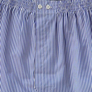 Blue & White Stripe Cotton Poplin Boxer Shorts