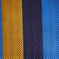 Blue, Yellow & Navy Block Stripe Silk Tie