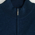 British Blue Zip Neck Cashmere Sweater