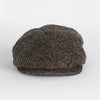 Brown Large Herringbone Donegal Tweed Pure Wool Gatsby Cap