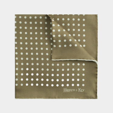 Brown Silk Handkerchief with White Spots