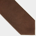 Brown Small Houndstooth Wool & Silk Blend Tie