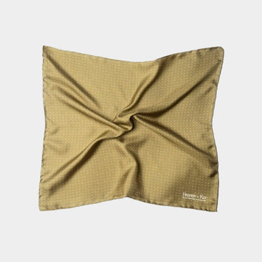 Brown & White Pin Spot Silk Pocket Square