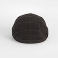 Brown With a Cream & Orange Overcheck Loden Flat Cap