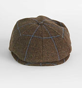 Brown With Large Gold Check 100% Wool Toni Cap