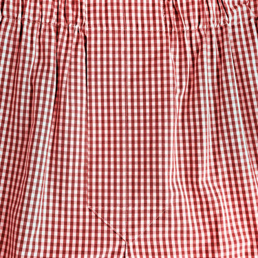 Burgundy Gingham Check Cotton Poplin Boxer Shorts