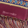 Burgundy Large Fancy Paisley Printed Silk Scarf