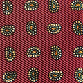 Burgundy Small Paisley Motif Printed Silk Tie