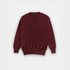 Burgundy V - Neck Cashmere Sweater