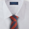 Burnt Orange Block Stripe Wool & Silk Blend Tie