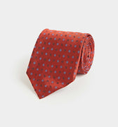 Burnt Orange Floating Floral Silk Tie