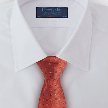 Burnt Orange Floating Floral Silk Tie