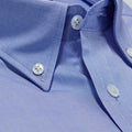 Classic Fit, Button Down Collar, 2 Button Cuff Shirt in a Plain Mid Blue Oxford Cotton