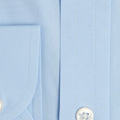 Classic Fit, Classic Collar, 2 Button Cuff Shirt in a Plain Ice Blue Poplin Cotton